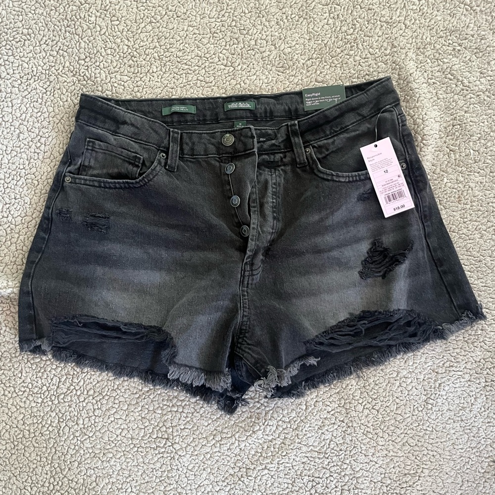 Wild Fable Black Distressed Jean Shorts NWT